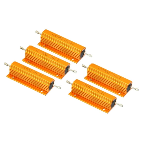 Unique Bargains 100W 0.01 Ohm Aluminum Shell Resistor Housing Resistor Housed Case Wirewound Resistors Power Resistor, 5 Pack