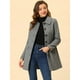 thumbnail image 2 of Allegra K Abrigo de invierno con cuello de piel sintética de un solo pecho para mujer Gris S, 2 of 6