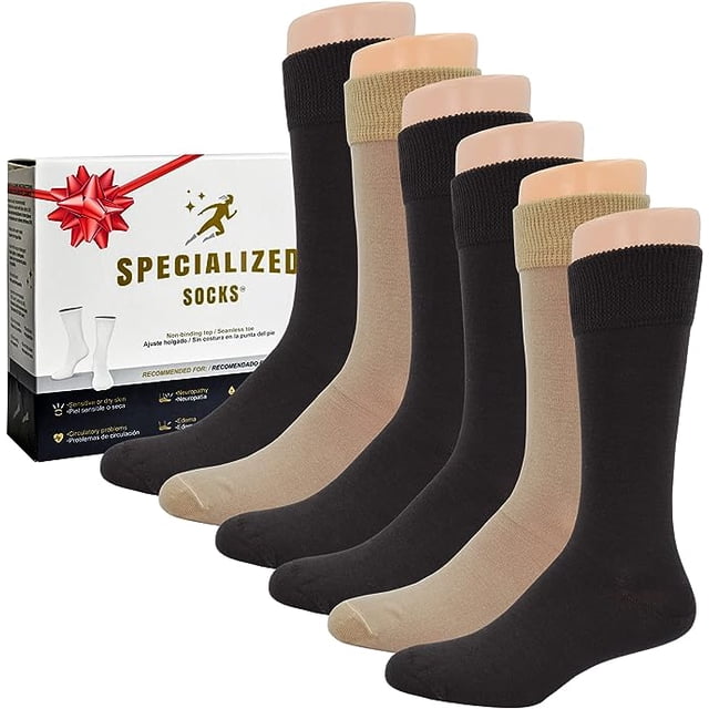Calcetines hombre de algodón, Calcetines de vestir, Café Beige Specialized Socks Café y Beige / Delgados de vestir /Algodón premium/ Talla 5 - 9.5/