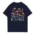 thumbnail image 2 of NAMTYQX Tops for Women Trendy Summer Muster Stretch Cool Plus Size Short Sleeve Simple Baggy Crewneck Patterns Summer Shirts for Women Navy Size L, 2 of 4