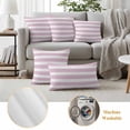thumbnail image 5 of Pink Stripe Outdoor Pillow Covers 20x12 Set of 2,Waterproof Patio Throw Pillowcase Protectors,Modern Simple Geometric White Striped Lumbar Decorative Pillow Shams Cushion Covers for Seat Bed Couch, 5 of 8