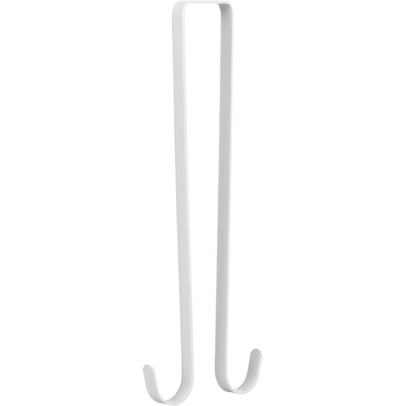 Happon 15-inch Double-Sided Wreath Hook on The Door - Metal Hook Wreath Can Hold 2 Wreaths, Front Door Hanger (White)