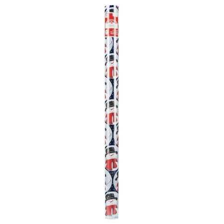 Holiday Time Premium Foil Gift Wrap, Blue Snowman