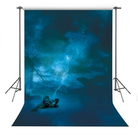 Image of MOHome Photo Background 5x7ft Lightning Hit the Man Photography Backdrop Halloween Props