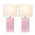 thumbnail image 3 of Elegant Designs Leather Table Lamp 2 Pack in Blush Pink with White Shade, 3 of 6