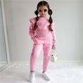 thumbnail image 2 of Girl Clothes Girl Set Kids Toddler Baby Girls Boys Autumn Winter Solid Cotton Long Sleeve Hoodie Pullover Sweatshirt Set Clothes, 2 of 9