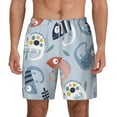 thumbnail image 2 of Picia Cute Chameleons On Blue pattern Mens Swim Trunks with Compression Liner Stretch Beach Shorts Quick Dry with Zipper Pockets No-Chafing Board Shorts-Small, 2 of 9