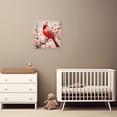 thumbnail image 2 of ZHONGYUTONG Red Birds Canvas Wall Art Cardinal on Tree Branch with Pink Flowers Painting Christmas Picture for Bedroom Decor Framed (12.00" x 12.00"), 2 of 5