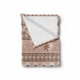 thumbnail image 2 of Animal Soft Flannel Fleece Throw Blanket, Safari Theme Pattern with Elephants and Palm Trees Illustration, Cozy Plush for Indoor and Outdoor Use, 50" x 60", Tan and Brown, by Ambesonne, 2 of 6