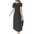 thumbnail image 2 of CALIPESSA Women's Summer Black Maternity Empire Waist Loose Swing Pregnancy Casual Midi Dress, 2 of 5