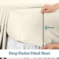 thumbnail image 6 of 1000 Thread Count 4 Piece Quality Sheet Set 21 Inch Deep Pocket 100% Egyptian Cotton Color Ivory Solid Size Twin, 6 of 7