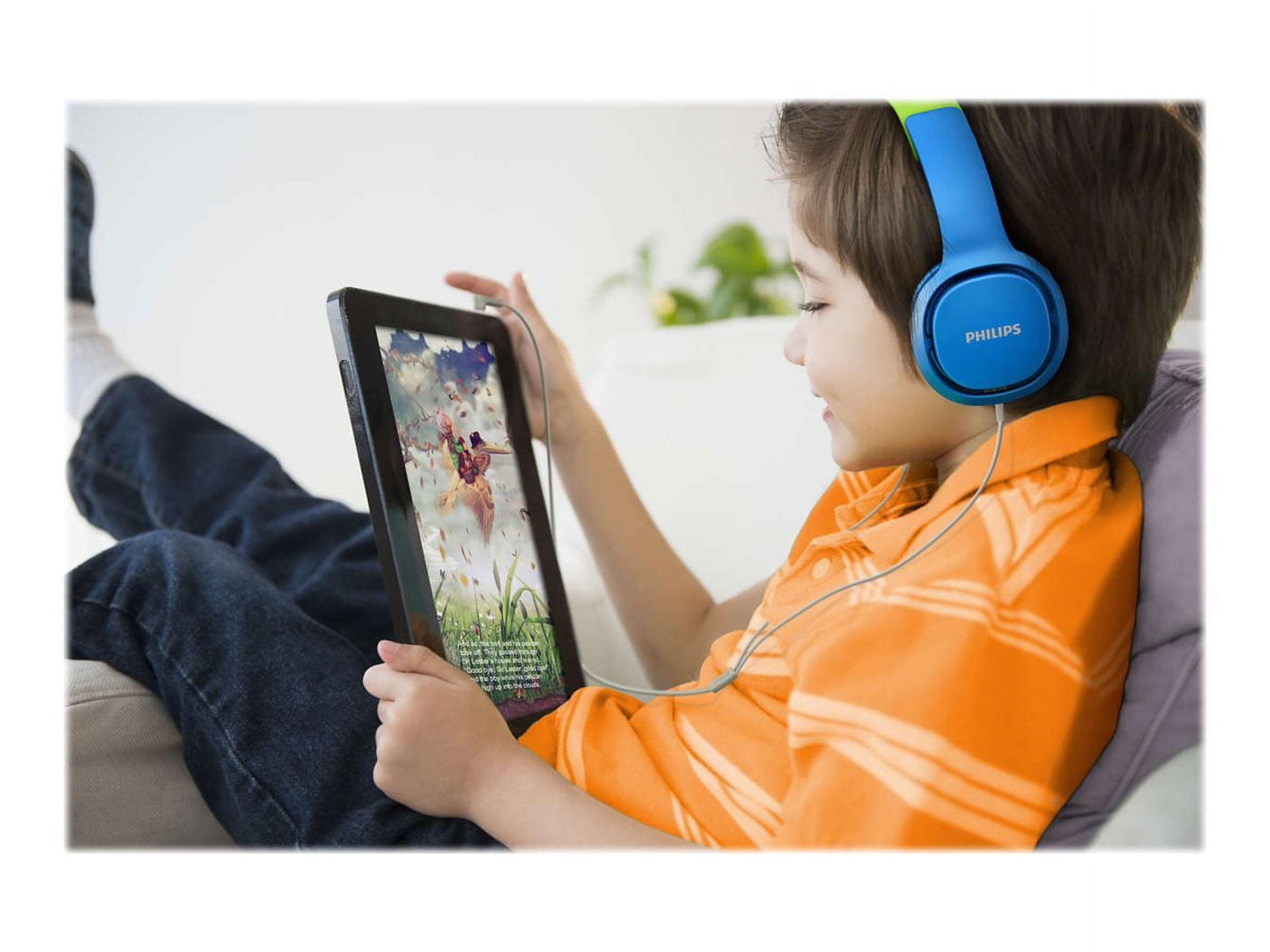 Philips SHK2000BL Kids Wired Headphones Adjustable Lightweight Headband - Blue