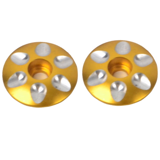 Reemplazo de cubiertas superiores de auriculares con vástago sin rosca 2X, aleación de aluminio , dorado shamjiam Auriculares para bicicletas Top Cap
