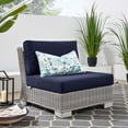 thumbnail image 2 of Lounge Chair, Rattan, Wicker, Light Grey Gray Blue Navy, Modern Contemporary Urban Design, Outdoor Patio Balcony Cafe Bistro Garden Furniture Hotel Hospitality, 2 of 7