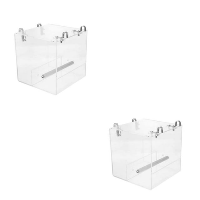 relayinert Bird Bath Box Wide Application Sturdy And Durable Easy To Install Easy To Clean Bird Water Bath Tub Feeder 13*11*13CM 2Set