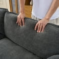 thumbnail image 3 of Modular Sectional Sofa, Oversized Deep Seat U Shaped Couch Set for Living Room, 3-Seater Comfy Cloud Couches with 2 Movable Ottomans, DIY Combination, Chenille, Grey, 3 of 8