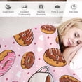 thumbnail image 4 of Donuts Blanket Pink Donuts Gifts for Girl Women Food Dessert Throw Blanket for Couch Sofa Bed Soft Warm Flannel Fleece for Kids Adults 40"x50", 4 of 6