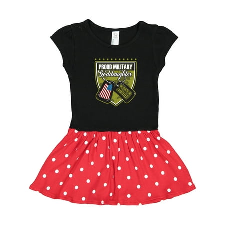 

Inktastic Proud Military Goddaughter Outfit Gift Toddler Girl Dress