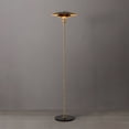 thumbnail image 5 of Rancho Mirage Floor Lamp - Matte Black Gold-Leaf Shade Weathered Brass, 5 of 9