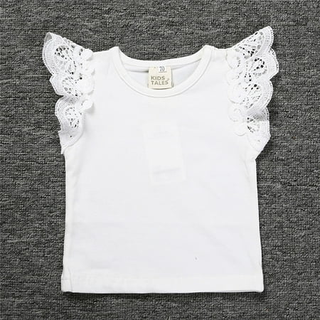 

THE WILD Kid Girls Baby Lace Candy Color Fly Sleeve Vest