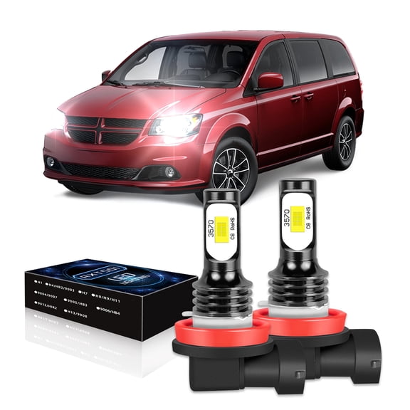 For Dodge Grand Caravan 2011-2020 H11 LED Headlight Bulbs Kit 6000K White 8000LM High/Low beam