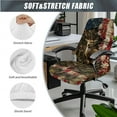 thumbnail image 3 of Xoenoiee Deer Camo American Flag Print Computer Office Chair Cover with Armrest Pad Covers, Soft Fit Universal Desk Rotating Chair Slipcovers Washable Anti-Dust Chair Protector Cover, L, 3 of 6