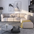 thumbnail image 2 of ZAFLY U Shaped Modular Sectional Sofa Couch, Convertible L Shaped Couch Sofa, Queen Sleeper Sofa Bed, Variable Modular Oversized Couch for Living Room (Beige), 2 of 11
