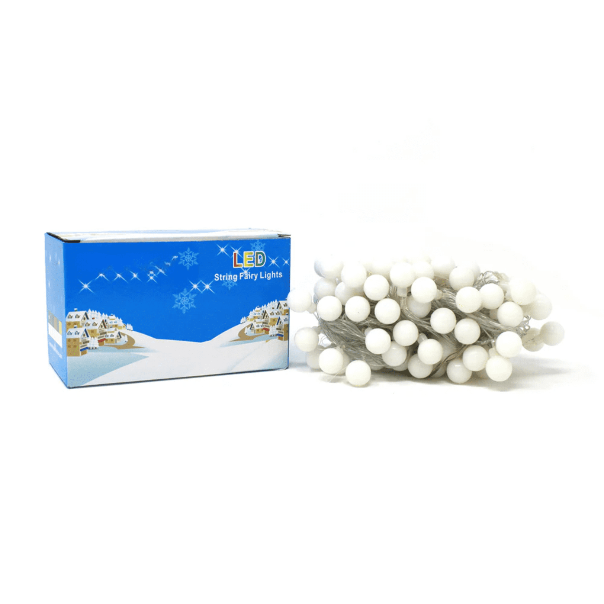 Elegani 100 LED White String Light Bulbs with Connector – 32ft Plug-In, 8 Lighting Modes