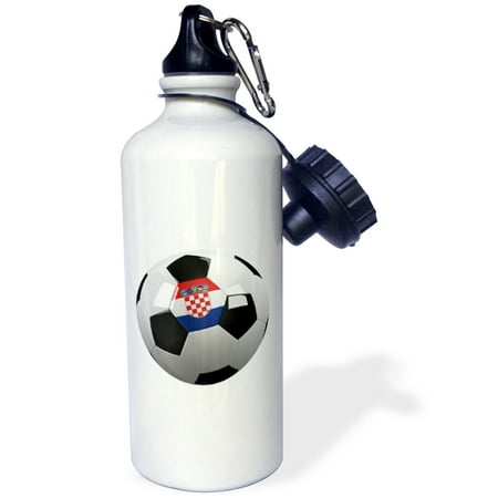 

3dRose Soccer ball with the national flag of Croatia on it Croatian - Water Bottle 21-ounce