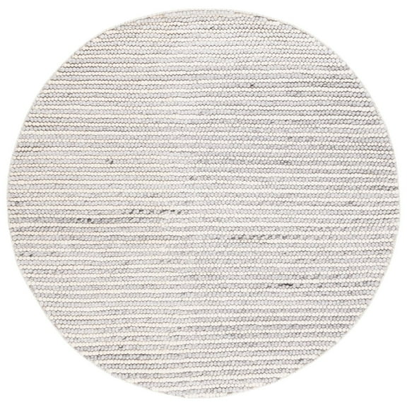 SAFAVIEH Natura Avery Solid Striped Braided Wool Area Rug, Natural, 6' x 6' Square