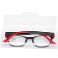 thumbnail image 2 of Gafas de presbicia con estilo para hombres y mujeres, gafas de lectura simples y portátiles para personas mayores para leer(+150 Black Red), 2 of 8