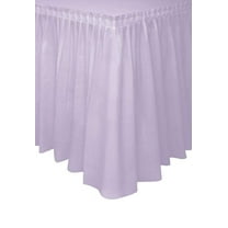 Plastic Table Skirt, 14 ft, Lavender, 1ct