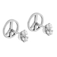thumbnail image 5 of Aeravida Charming and Vintage Peace Symbol Sterling Silver Stud Earrings | Classic Sterling Silver Stud Earring for women | Peace Symbol Stud Earrings | Casual Stud Earrings | Gift for Special Day, 5 of 5