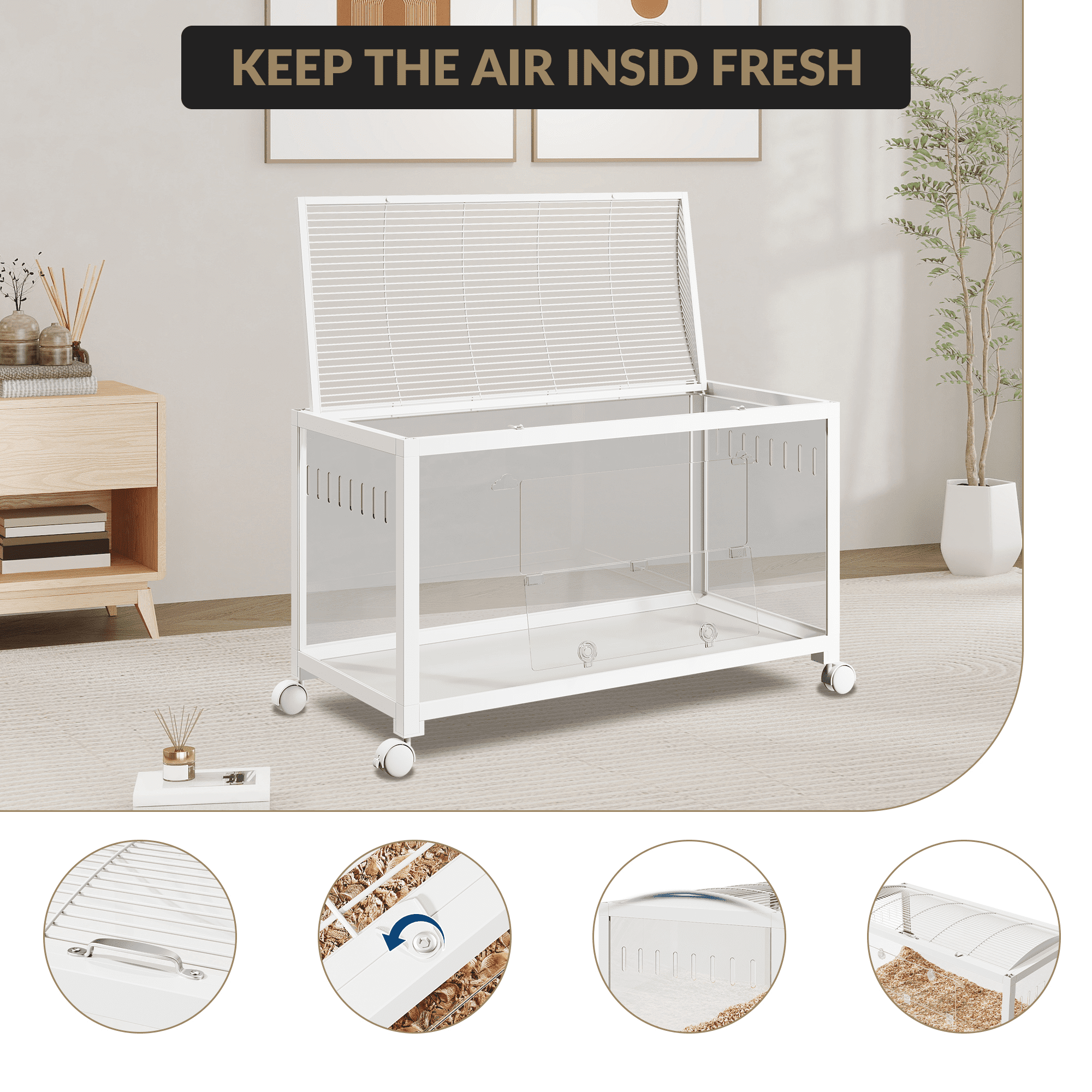 Hamster Cage Chewproof, Large Hamster Cages and Habitats with Stackable Design, Openable Top, Small Animal Habitats for Gerbil Mouse