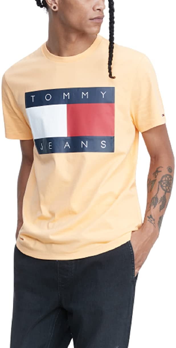 Tommy Hilfiger Mens Tommy Jeans Short Sleeve Logo T Shirt X-Large Bright  White-pt