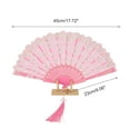 thumbnail image 2 of Unique Bargains Elegant Cherry Blossom With Tassel Folding Fan 1 Pc Pink, 2 of 5