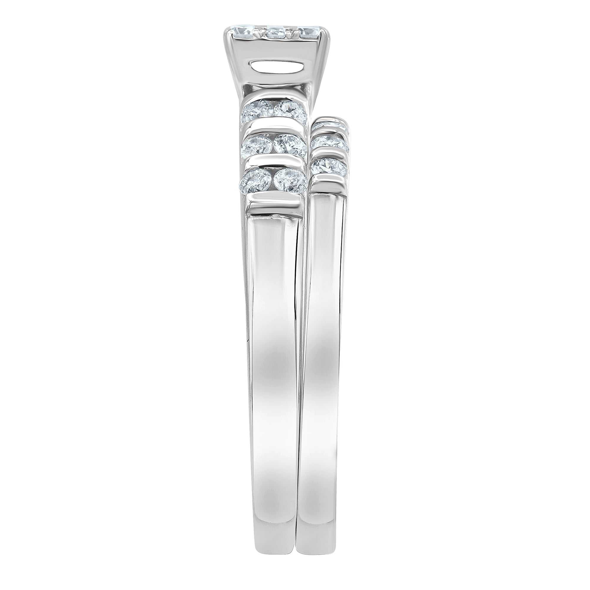 5/8 Carat T.W Lab Grown Diamond Bridal Ring Set in Silver