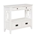 thumbnail image 4 of IVV 36" Narrow Console Table with 4 Drawers, Farmhouse Entryway Table with Storage Shelf, Sofa Table for Living Room, Hallway, Antique White, 4 of 9