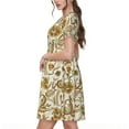 thumbnail image 2 of Balery Indian Paisley Vestidos sueltos de manga corta para mujer, vestidos de verano 2025, vestidos casuales de corte A con vuelo., 2 of 6
