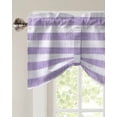 thumbnail image 2 of Tie Up Valance Curtain for Kitchen, Farm Purple Beige Stripe on Vintage Linen Rod Pocket Short Curtains Adjustable Tie-Up Shade Valances, Abstract Art Window Treatment for Bathroom Living Room Bedroom, 2 of 7