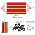 thumbnail image 6 of QUANFENG QF Hammock 2-Person Canvas Cotton Portable Camping Hammock, Support 440lbs, Rainbow, 6 of 6
