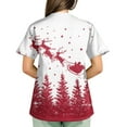 thumbnail image 4 of Garbnen Christmas Scrubs for Women Workwear V Neck Short Sleeve Women's Tops Holiday Print Nurses Working Uniforms with Pockets S-5XL, 4 of 5