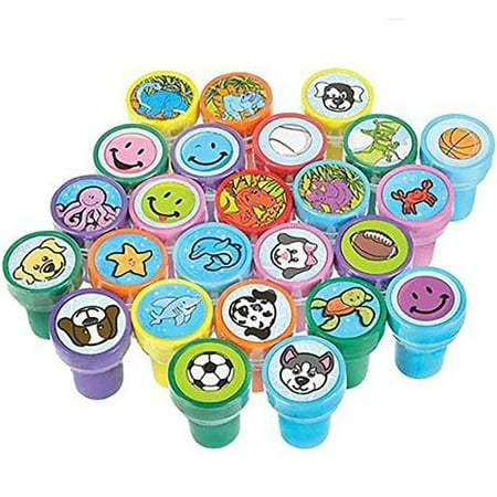 Stamps For Kids – 50 Plastic Self-Ink Stampers – To Motivate And Bribe Kids - Kids Arts & Crafts, Collections, Prizes, Bag Stuffers – By (Best Place To Sell Stamp Collection)