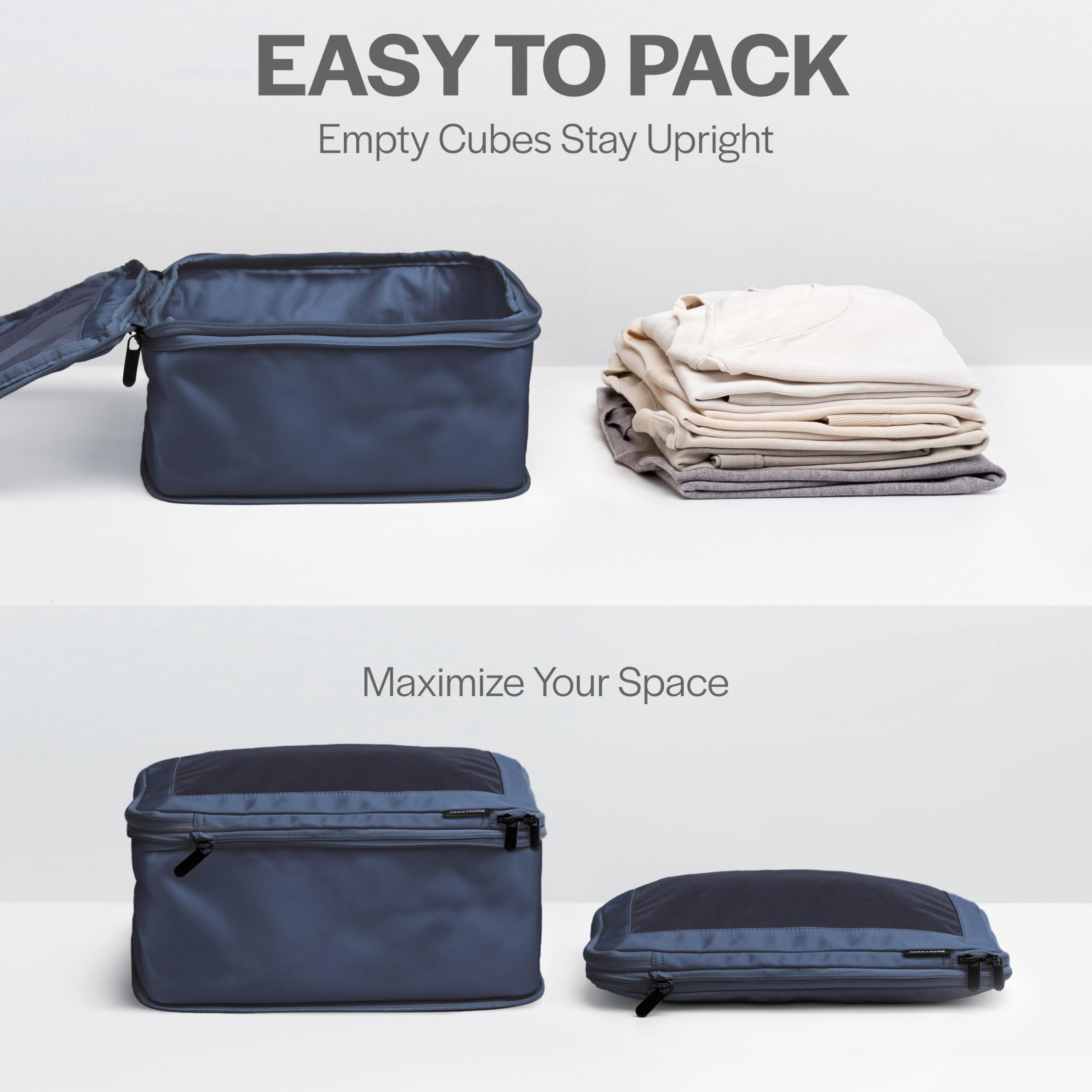 Travel Packing Cubes Dark Blue 2-Pack Luggage Organizer Bags