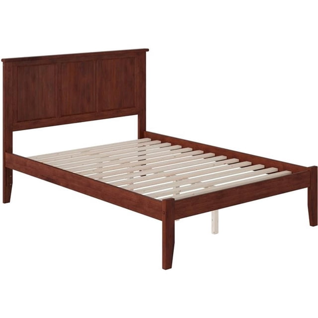 Leo & Lacey Madison Lit Plateforme Complet en Bois Massif, Noyer
