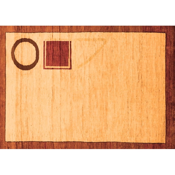 Ahgly Company Indoor Rectangle Solid Orange Modern Area Rugs, 5' x 8'