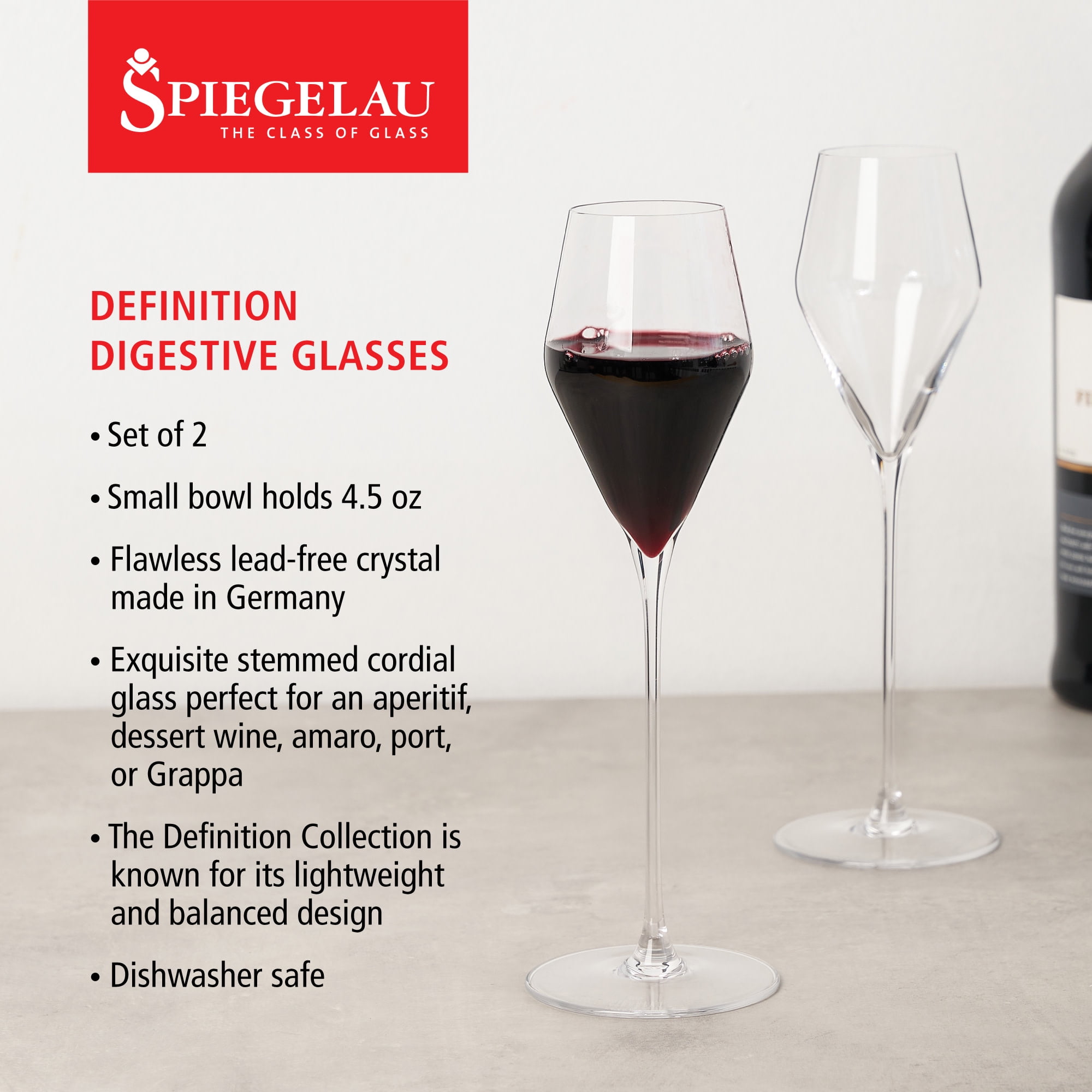 Spiegelau Definition Digestif Wine Glasses for Wedding Gifts 4.5oz Set of 2