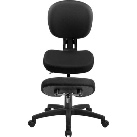 Flash Furniture Ergonomic Kneeling Posture Task Chair with Back - Black