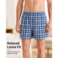 thumbnail image 2 of Onimisc Men's Woven Boxer Shorts Cotton Plaid Boxers for Men Underwear with Button Fly, 10 Pack, 2 of 7
