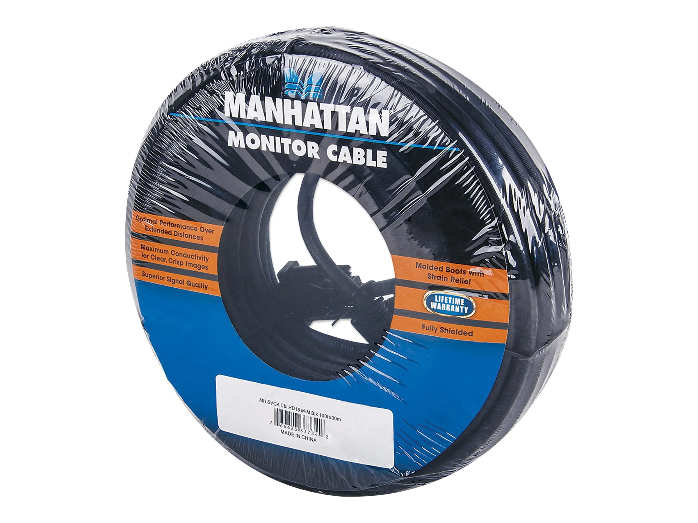 Manhattan SVGA Monitor Cable, 100', Black